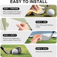 Pegatinas de golf resistentes a la intemperie con cuentas de vidrio de alta reflectividad para monitor de lanzamiento de golf, simulador de golf y cámaras de alta velocidad