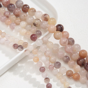 Cuentas Sueltas Redondas de Jade Violeta Natural, Aventurina <span class=keywords><strong>Rosa</strong></span> y <span class=keywords><strong>Jaspe</strong></span>, Piedras Preciosas de Cristal para Hacer Joyería, Collares, Pulseras y Pendientes - Product Image 2