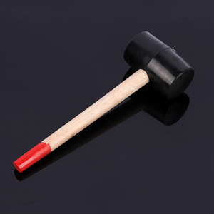 ค้อนยางเทียนหยู เจิ้งคุน หัวกลมสีดำ ด้ามไม้ เครื่องมือติดตั้งกระเบื้องปูพื้น ค้อนยางกันกระแทก - Product Image 2