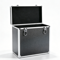 Boîte de rangement pour 50 disques vinyles 7/10/12 pouces, en aluminium noir, pour l'affichage et le rangement des albums LP, légère, compatible OEM