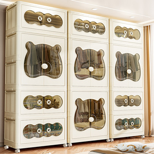 Armoire simple pour enfants à installation gratuite, armoire de <span class=keywords><strong>rangement</strong></span> suspendue en <span class=keywords><strong>osier</strong></span> pour vêtements de bébé, en fibre végétale pour la chambre à coucher - Product Image 1