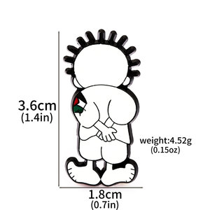 Bros Pin Hati Perdamaian Palestina dari Paduan Seng, Lencana Kerah Cinta Perdamaian, Teknik Tetesan Minyak, Tanpa Lapisan - Product Image 6
