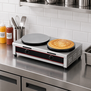 Matériel de restauration, machine à faire des crêpes roti, machine à faire des tortillas doubles en fonte antiadhésive, à <span class=keywords><strong>gaz</strong></span>, commerciale - Product Image 1