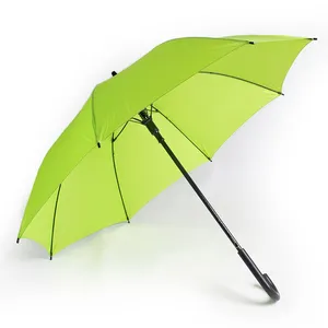 Parapluie de golf ventilé à air double couche avec manche en bois semi-automatique de 30 pouces de couleur verte avec logo personnalisé