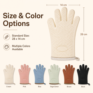 Wholesale <b>Silicone</b> <b>Waterproof</b> Oven Gloves Heat Resistant Kitchen Mitts Non Slip Dishwasher Safe Microwave BBQ Baking Gloves OEM - Product Image 3