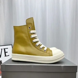 Dropshipping Rick Top Designer Shoes Luxury Genuine leather Simplicity Owens Women High Sneaker for Men