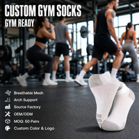 Chaussettes de sport athlétiques OEM personnalisées avec logo, respirantes en maille et en tissu éponge absorbant l'humidité, pour hommes et femmes