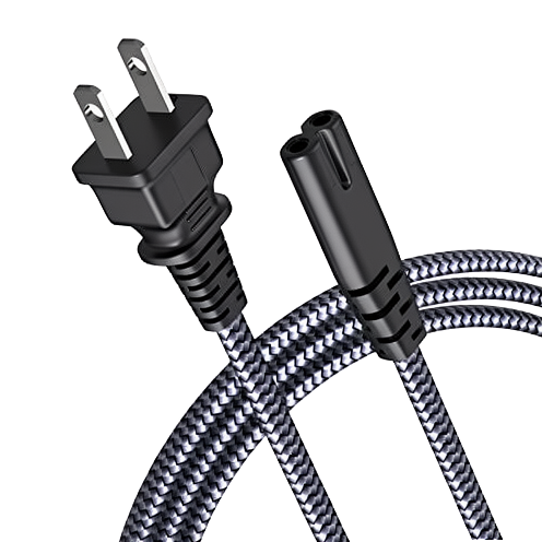 Factory Direct Goalfish 15 Feet 2-Prong AC Power Cable 18AWG 7A 125V Replacement Power Cord for Television