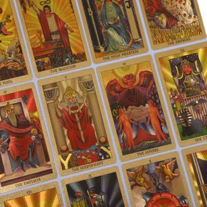 A.e Tunggu kartu Tarot Holographic kartu Tarot kartu Tarot dengan panduan