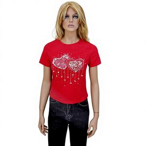 Camiseta de Algodón para Mujer Comodo7, Cuello Redondo, Manga Corta, Estampado Bonito, Colores Contrastantes, 180g, Alta Calidad - Product Image 1