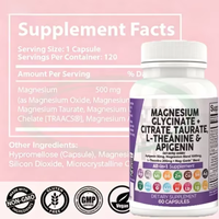 Mélange de capsules OEM 12-en-1 de phosphate de magnésium, citrate, taurine, théanine et acacetine, complexe de magnésium 500 mg