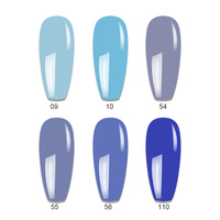 Kit de vernis gel bleu avec carte de couleurs gratuite, 6 couleurs, vernis à ongles UV en gel, boîte de vernis gel UV à retirer par trempage, OEM ODM, marque privée, vente en gros