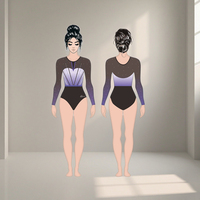Justaucorps élégant justaucorps de gymnastique rythmique de haute qualité avec strass vêtements élégants pour athlètes de gymnastique