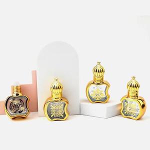 Thiết kế mới màu vàng rỗng 6ml 8ml 10ml 15ml Vòng Apple hình dạng con lăn thủy tinh du lịch cuộn trên chai nước hoa - Product Image 2