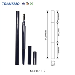 Custom <b>Color</b> Cosmetic Plastic Packaging Empty Eyebrow <b>Pencil</b> Tube Double Head Eyebrow <b>Pencil</b> With Brush - Product Image 2