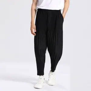 Pleated Harlequin Pants Fall New Loose Sports Hundred Korean Style Simple Street Shoot Small Leg Lantern Pants