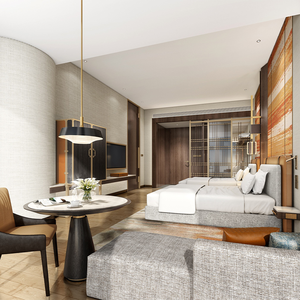 Ensemble de mobilier d'hôtel de luxe sur mesure, raffiné et complet, avec accents en verre, pour les lieux hôteliers haut de gamme - Product Image 3