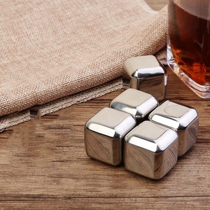 Enfriador de enfriamiento congelado de acero inoxidable de 27mm, piedras heladas, whisky, <span class=keywords><strong>vino</strong></span> helado, 4 Uds., un juego, 8 Uds., un juego con caja de regalo y pinzas - Product Image 5