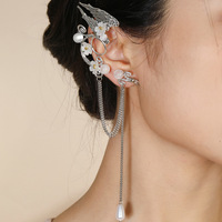 New Stock Mujeres Fairy Elf Ear Cuffs Clip de oreja no perforado Retro Long Tassel Clip en pendientes