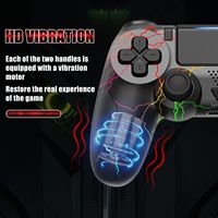 Manette de jeu sans fil avec gyroscope six axes, contrôleur de jeu pour console PS4 PS3, compatible Windows 7 8 10, double vibration, joystick PC, lumières RGB
