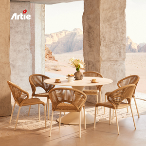 Ensemble de table et de chaises de jardin en osier tressé Artie pour l'extérieur, ensemble de meubles de patio, meubles de restaurant, table et chaises de <span class=keywords><strong>bistrot</strong></span> d'extérieur - Product Image 1