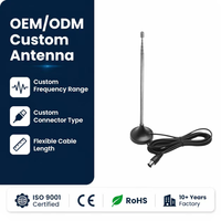 12dBi Vertikale Mini-Zugstangen-Antenne für Innenräume mit Magnetfuß GPS-Kompatibel Smart Digital TV Radio Glasfaser IP67 50Ohm