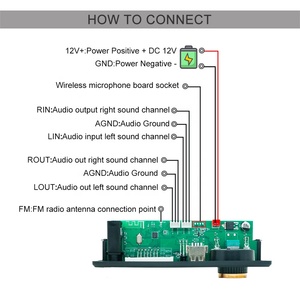 Mô-đun loa Bluetooth 12V, máy nghe nhạc MP3, bảng giải mã âm thanh, chức năng gọi điện và ghi âm với micro - Product Image 3