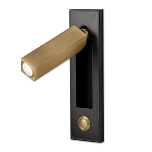 Lámpara de Pared de Hierro de Estilo Americano Simple para Hotel, Lámpara de Noche Giratoria con Interruptor de Botón Empotrado, Lámpara de Lectura LED - Product Image 1