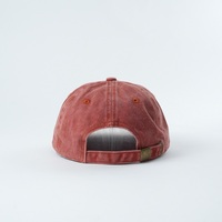 Ongestructureerde gewassen katoenen 6-panelige baseballcap oranje dad hat verstelbaar twill geborduurde letters