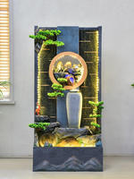 Fontaine d'extérieur rétro apaisante avec cascade, grande fontaine décorative pour villa, jardin, salon et aménagement paysager