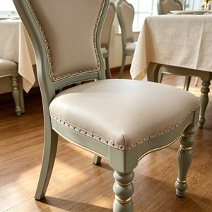 Traditional Tufted <b>Back</b> Dining <b>Chair</b> PU Leather Seat Wood Legs Antique Style Durable Comfortable for Dining Room Home Furniture - Product Image 5