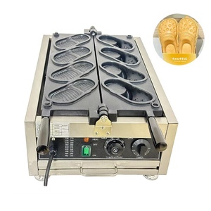 Điện lỗ Giày hình waffle máy làm chuyên nghiệp 4pcs bánh mì Maker không dính lớp phủ - Product Image 1
