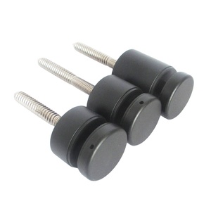 Black Stainless <strong>Steel</strong> Glass Holder Clamp for Exterior Balcony <strong>Railing</strong> - Product Image 1