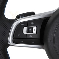 Volant en cuir semi-perforé R Line pour VW Volkswagen Golf 5 6 7 R Gti MK4 MK5 MK6 MK7 Jetta Passat CC B6 B7