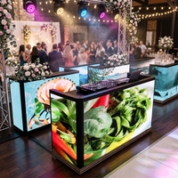 Table de DJ portable pliable avec écran vidéo LED GOB 3840HZ, façade de table de DJ pliable pour boîte de nuit, scène, club de musique, événements