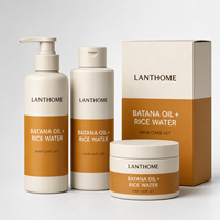 Kit de Soins Capillaires Quotidiens Prêt à l'emploi pour le Dropshipping : Eau de Riz et Huile de Batana – Routine Complète Qualité Salon, Nourrissant, Doux et Rafraîchissant