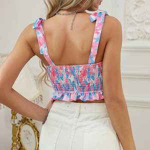 Camiseta sin mangas con <span class=keywords><strong>tirantes</strong></span> estampada de D & M para mujer, camiseta interior ajustada de cintura alta, Camiseta corta elástica sin mangas para mujer, <span class=keywords><strong>camisa</strong></span> inferior para niña - Product Image 3