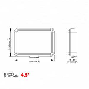 RV Intérieur <span class=keywords><strong>LED</strong></span> Lumières <span class=keywords><strong>12V</strong></span> 24V Commuté Plafond Carré Luminaire - Product Image 2