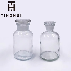 Bouteilles en verre transparentes personnalisées de 30 ml, 60 ml, 125 ml, 250 ml, 500 ml, 1000 ml, flacons d'apothicaire, verrerie de laboratoire, flacons à large ouverture avec bouchons - Product Image 6