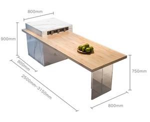 Isla de <span class=keywords><strong>Cocina</strong></span> Modular Moderna de Alta Calidad, Fabricada con Piedra Sinterizada, Resistente al Fuego y Ecológica, con <span class=keywords><strong>Luz</strong></span> <span class=keywords><strong>LED</strong></span>, Extensible y Personalizable - Product Image 2