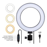 Leadingplus Mini Anneau Lumineux LED Circulaire de 8 Pouces avec 80 LED, Connectivité USB, Luminosité Réglable, Trépied pour Maquillage, Selfie et Diffusion en Direct