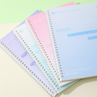 A5 Spiralblock mit Matt-PP-Einband Farbverlauf Chat-Bubble-Text-Druck Liniert 70 Blatt 80g/m² Ästhetisches Schul- und Büromaterial
