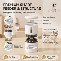 Comedero Inteligente para Mascotas con WiFi de 4L, Cámara HD, Control por Aplicación Tuya, Carga/Batería, Tazón de Acero Inoxidable, Dispensador Automático de Comida Seca, Lujoso