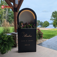 Panneau de bienvenue de mariage personnalisé avec logo noir et nom en LED, toile de fond pour décoration de mariage