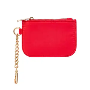Mini carteira personalizada de nylon, mini chaveiro clássico colorido com porta-chaves