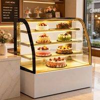 Vitrine à gâteaux à double arc et refroidissement par air, avec 4 étagères et contrôle numérique