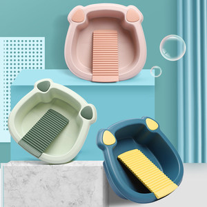 Bac à linge avec planche à laver en plastique, grande taille, pour bébé, étudiant, dortoir, usage domestique - Product Image 2