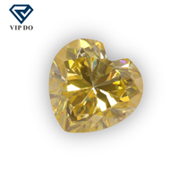 5*5-9*9mm coeur coupe placage jaune lâche Moissanite diamant coupe à facettes couleur jaune clair Moissanite gemmes pour la fabrication de bijoux
