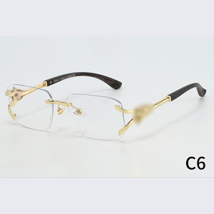 Gafas de Sol Clásicas Carer Doradas, Gafas de Marca de Lujo, Gafas de Sol de Diseñador, Gafas de Metal sin Montura, Gafas con Protección UV - Product Image 1