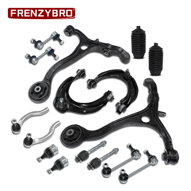 Frenzybro 16pcs Front Upper Lower Control Arm Ball Joints Tie Rod End Rear Sway Bar Links for Honda Accord 2008-2012 FWD